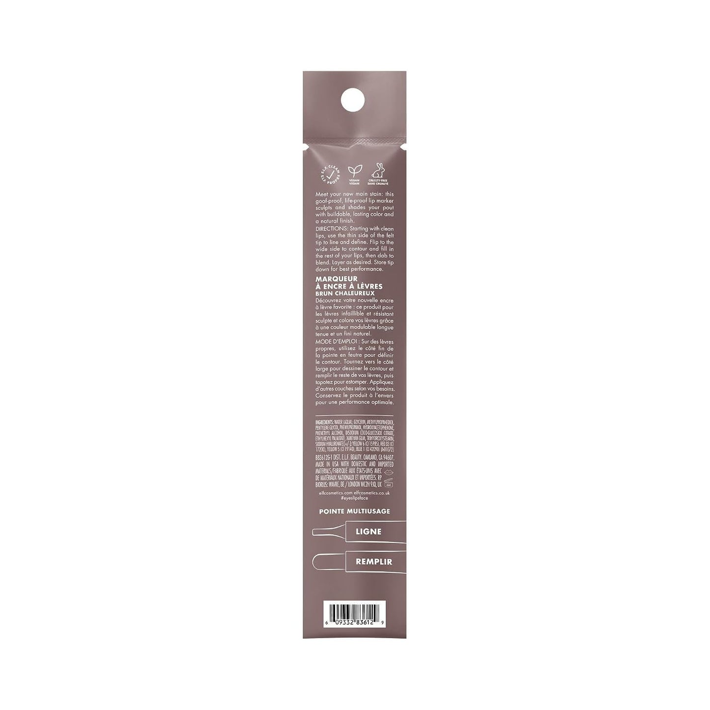 e.l.f. Main Stain Lip Marker, Lip Stain to Line, Define, Contour & Fill for Long-Lasting & Transfer-Resistant Color, Vegan & Cruelty-Free, Chai Me