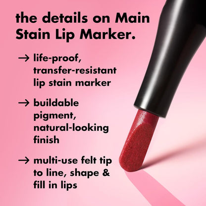 e.l.f. Main Stain Lip Marker, Lip Stain to Line, Define, Contour & Fill for Long-Lasting & Transfer-Resistant Color, Vegan & Cruelty-Free, Chai Me